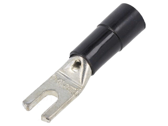 Uiteinde: vork; M4; Ø: 4,3mm; 10mm2; klemmen; voor draad; geïsoleerd Uiteinde: vork; M4; Ø: 4,3mm; 10mm2; klemmen; voor draad; geïsoleerd